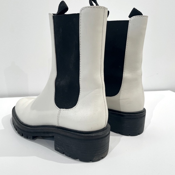Paige White Leather Chelsea Boot - Picture 2 of 4
